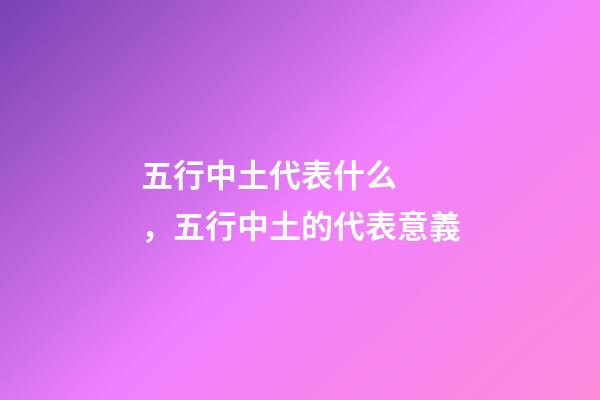五行中土代表什么，五行中土的代表意義